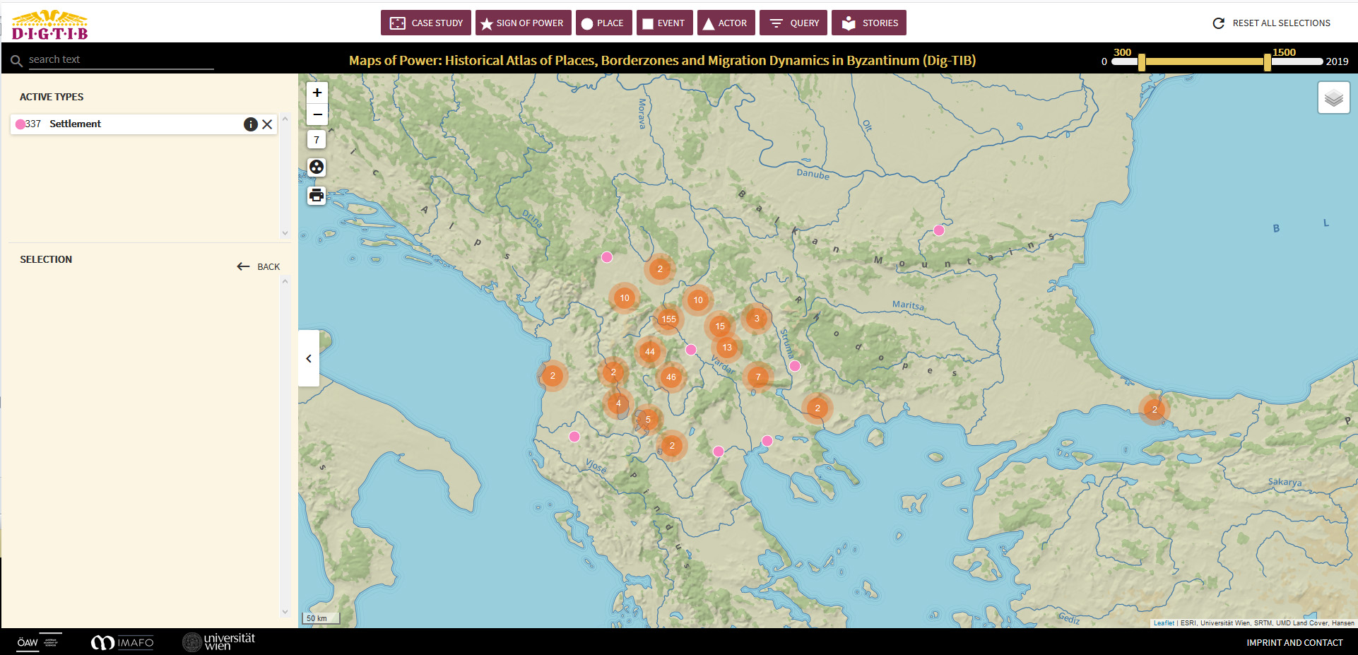 <p>The Frontend of Maps of Power (Dig-TIB)</p>