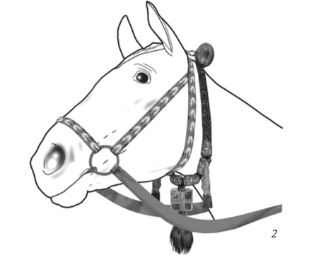 <p>Reconstruction of horse decoration with the pendant, using the rock crystal center of the altar cross. Reconstruction Y. Rassamakin, design V. B. Pankovsky.</p>