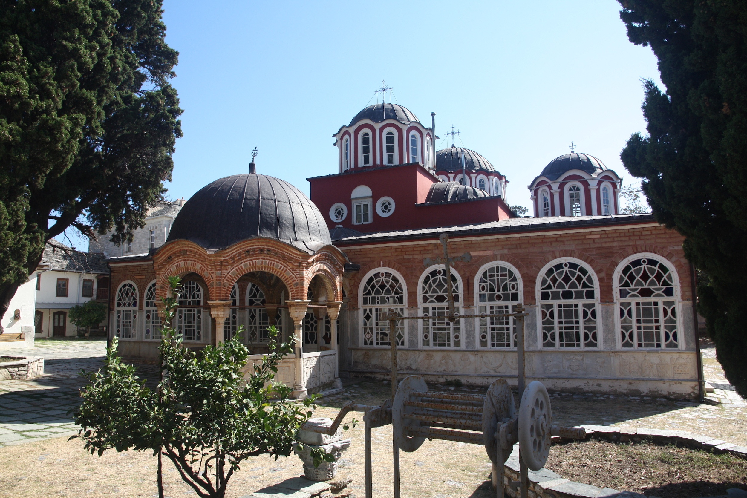 <p>The Kaholikon (main church) of the Great Lavra, Mount Athos (source: Archive of Mount Athos Center)</p>