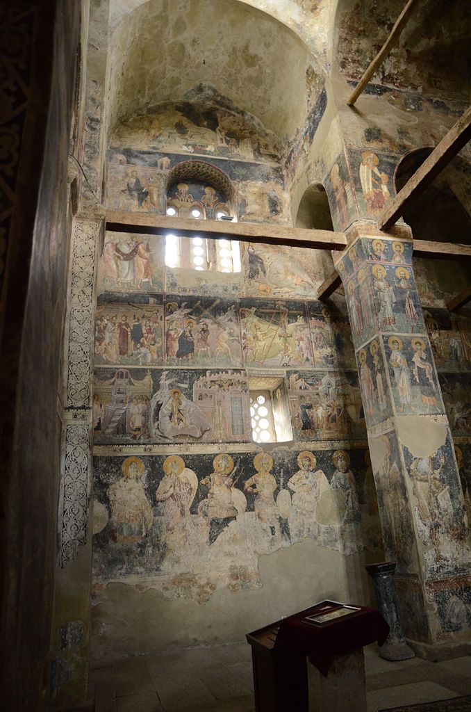 <p>View of the interior north wall, Church of St. George at Staro Nagoričino, 1316–17 (source: Wikimedia)</p>
