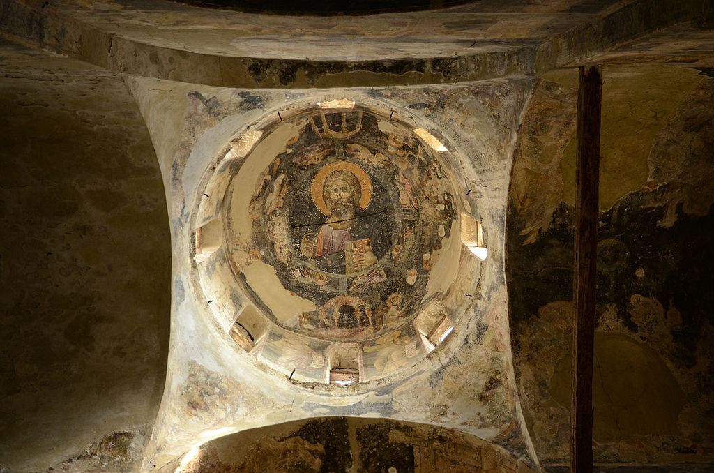<p>View of the dome, interior, Church of St. George at Staro Nagoričino, 1316&ndash;17 (source: Wikimedia)</p>