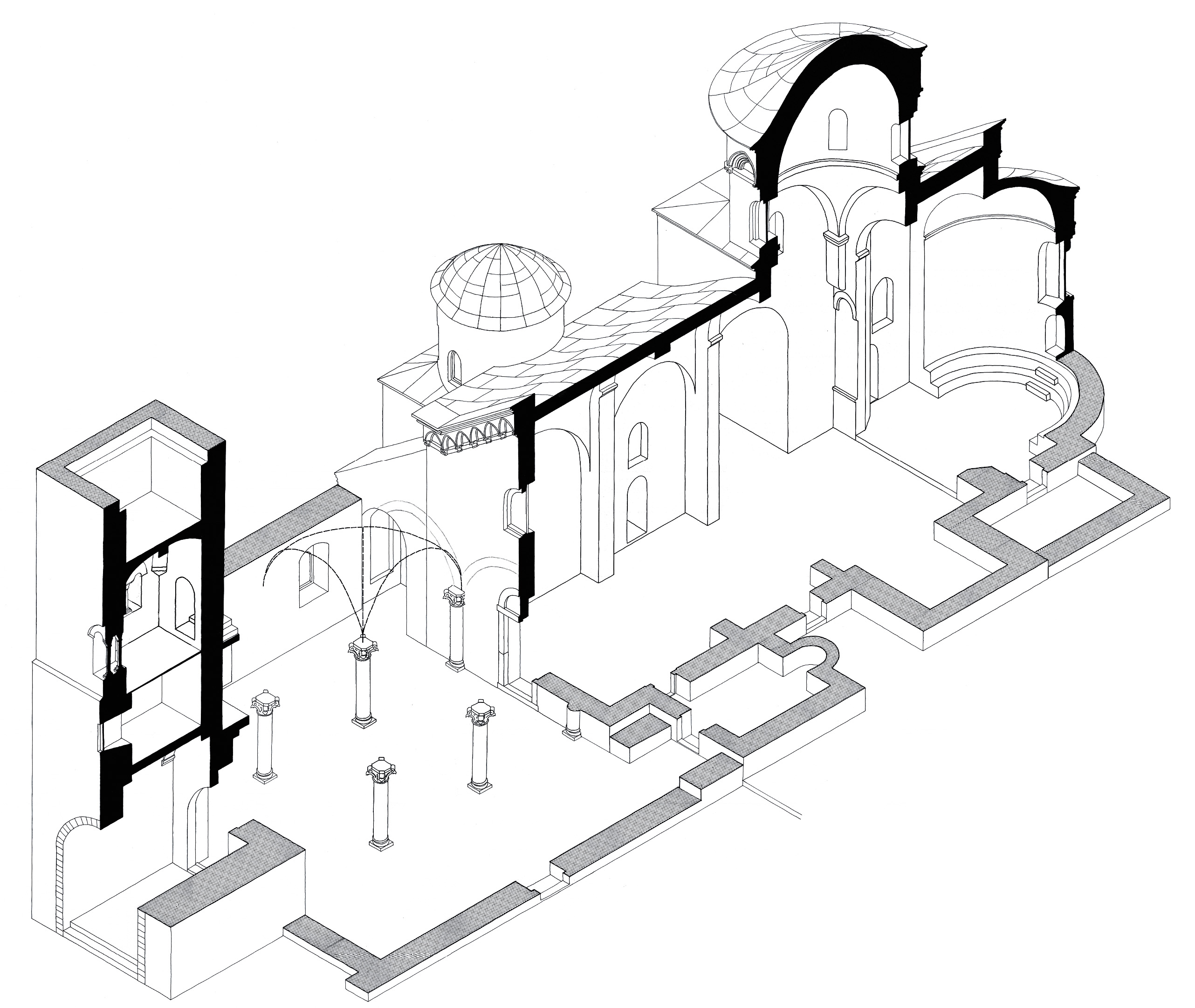 <p>Axonometric representation of the Ascension Church, Žiča Monastery (source: M. Čanak-Medić)</p>