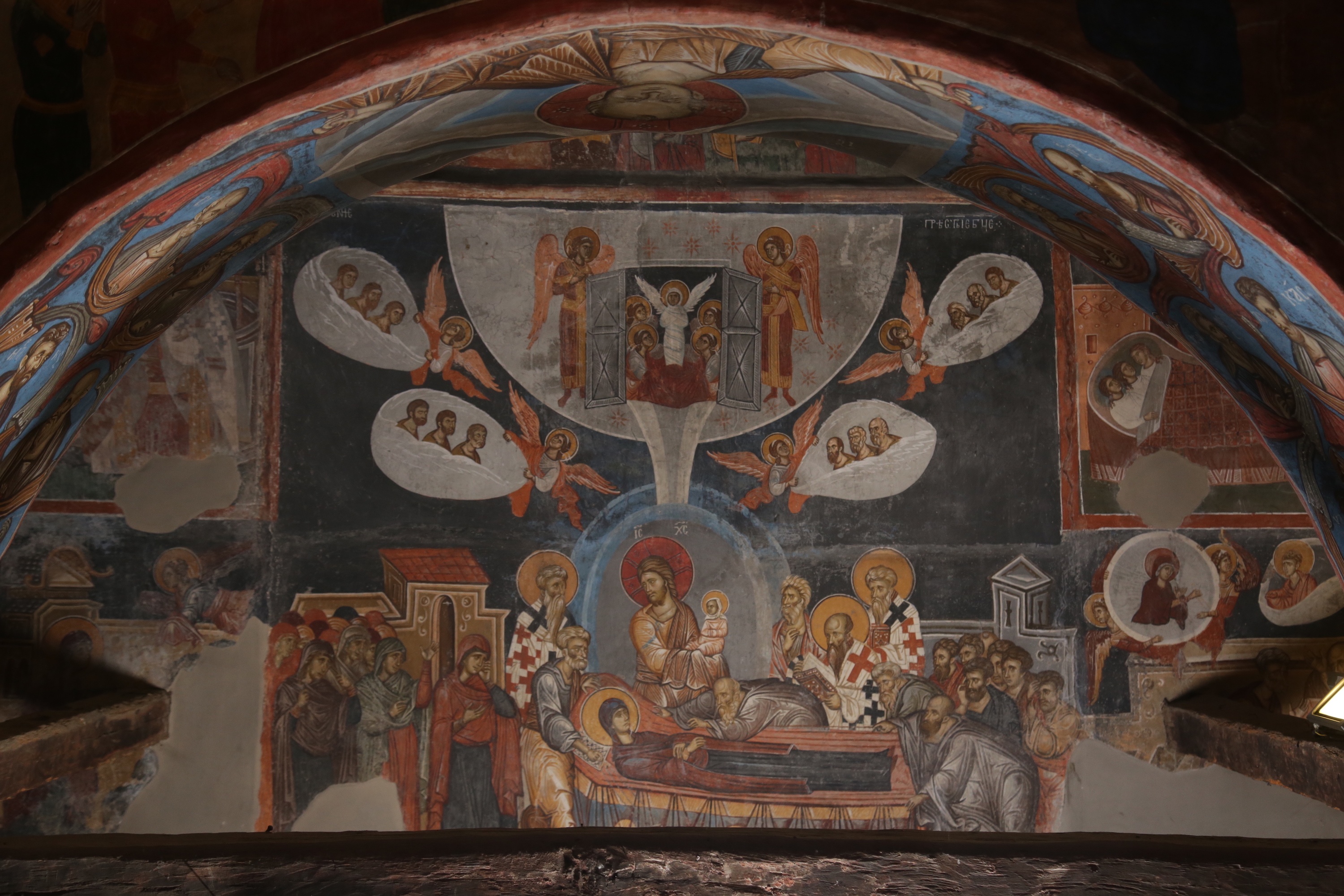 <p>The Dormition of the Holy Virgin, narthex, Church of St. Demetrios, Markov Monastery, 1376/7, Su&scaron;ica near Skopje, Republic of North Macedonia (source: D. Djoković)</p>