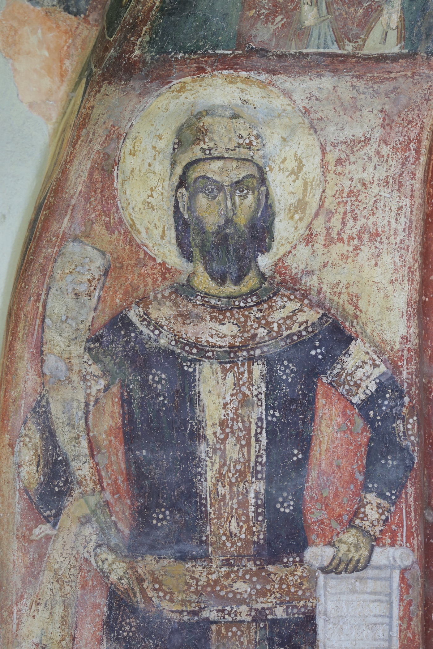 <p>King Marko, south portal, Church of St. Demetrios, Markov Monastery, 1376/7, Su&scaron;ica near Skopje, Republic of North Macedonia (source: D. Djoković)</p>