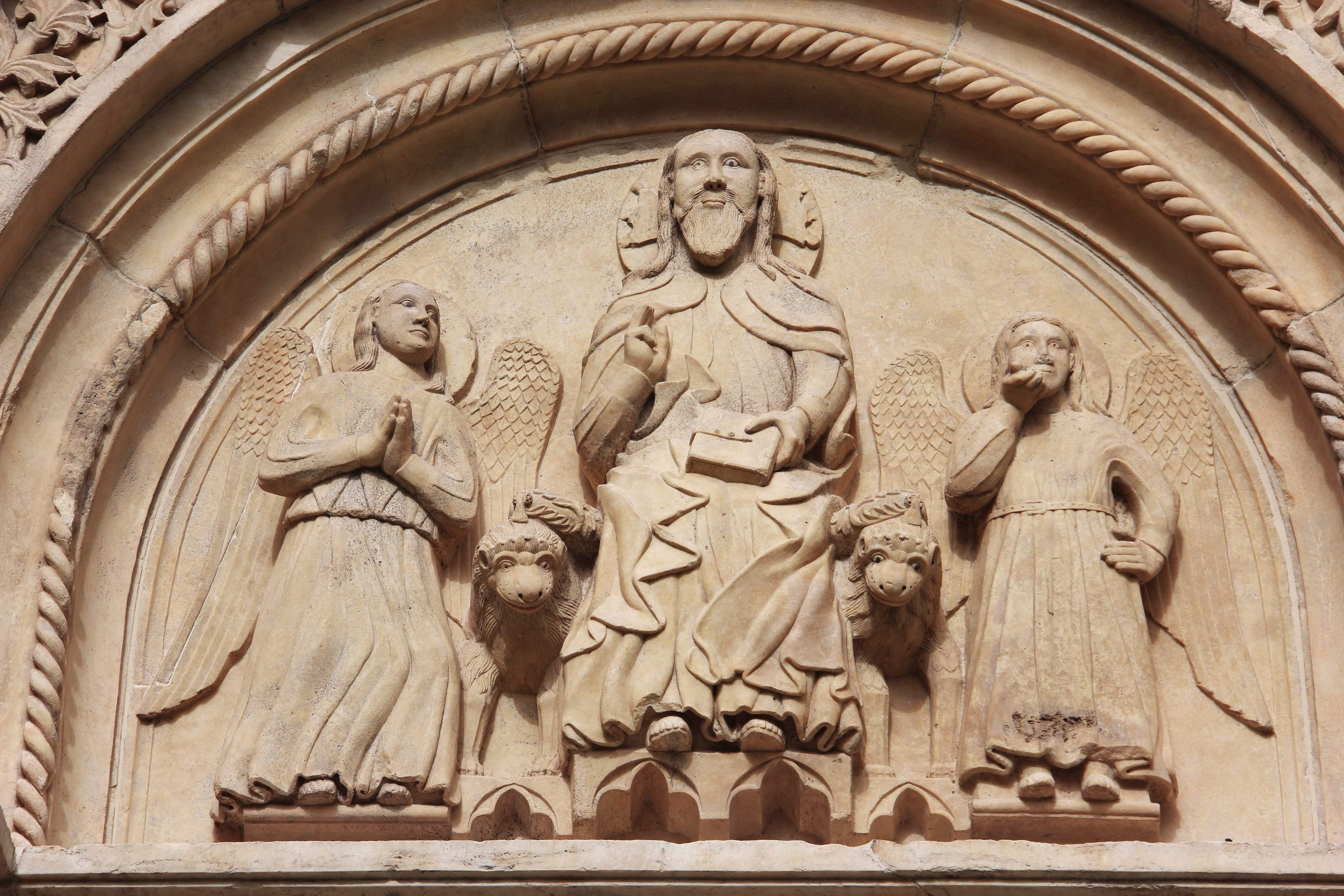 <p>The Ascension of Christ on the west tympanum, Church of Christ Pantokrator, Dečani Monastery, 1327&ndash;35 (source: Platoneum Publishing)</p>