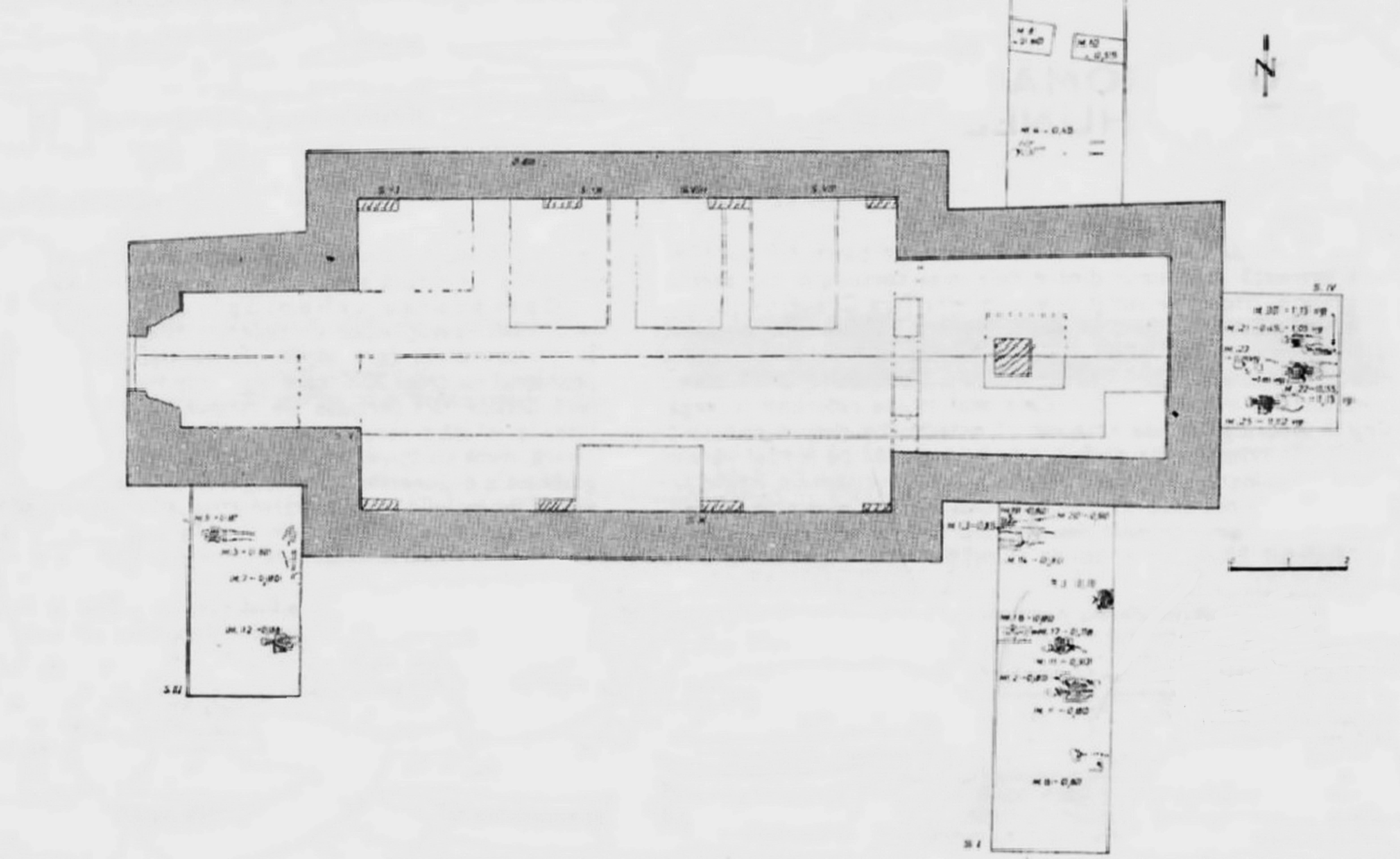 <p>Plan of archaeological excavations (Summer of 1991) at the Church of St. Nicholas in Ribiţa, Hunedoara County, Romania (source: A. A. Rusu, &ldquo;Biserica rom&acirc;nească de la Ribița (judeţul Hunedoara)&rdquo; [Romanian Church in Ribița (Hunedoara County)], Revista Monumentelor Istorice 60/1 (1991): 3-9, fig. 2)</p>